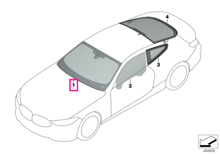 Parbriz, tenta verde, senzor ploaie/lumină, anticondens (KAFAS/HUD) - BMW Seria 8 G14 G15 F91M8 F92M8