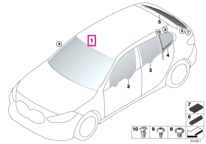 Parbriz tenta verde, preechipare senzori ploaie/lumina, anticondens, KAFAS/HUD/AKUST - BMW Seria 1 F40
