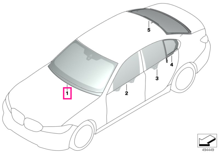 Parbriz tenta verde, preechipare senzori ploaie/lumina, anti-condens - BMW Seria 3 G20 G21 G28 G80 G81 M3, i3L G28
