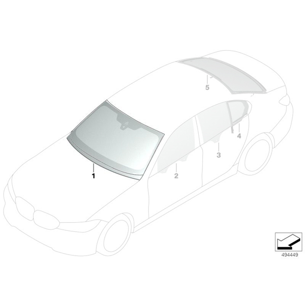 Parbriz tenta verde rain/light/condens - BMW Seria 3 G20, G21