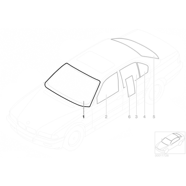Parbriz tenta verde - BMW Seria 7 E38