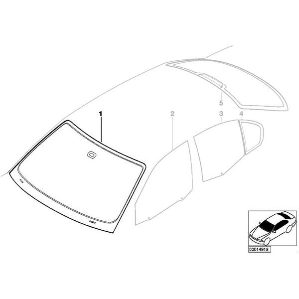 Parbriz, tenta verde - BMW Seria 3 E46