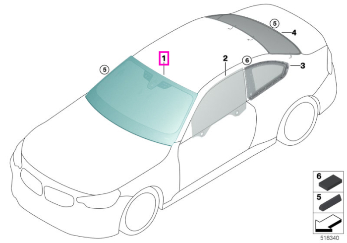 Parbriz tenta verde, preechipare senzori ploaie/lumina, anticondens, KAFAS - BMW Seria 2 G42 G87 M2