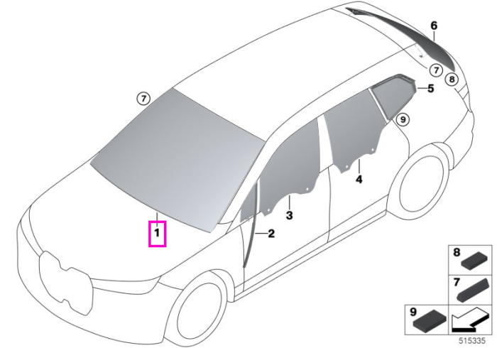 Parbriz tenta verde, preechipare senzori ploaie/lumina, anticondens, infrarosu/HUD - BMW iX I20