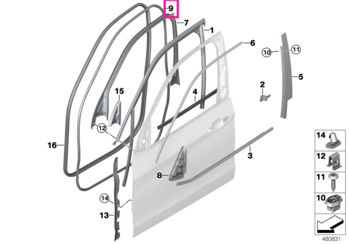 Garnitura etansare usa fata - BMW X5 F15 F85 M