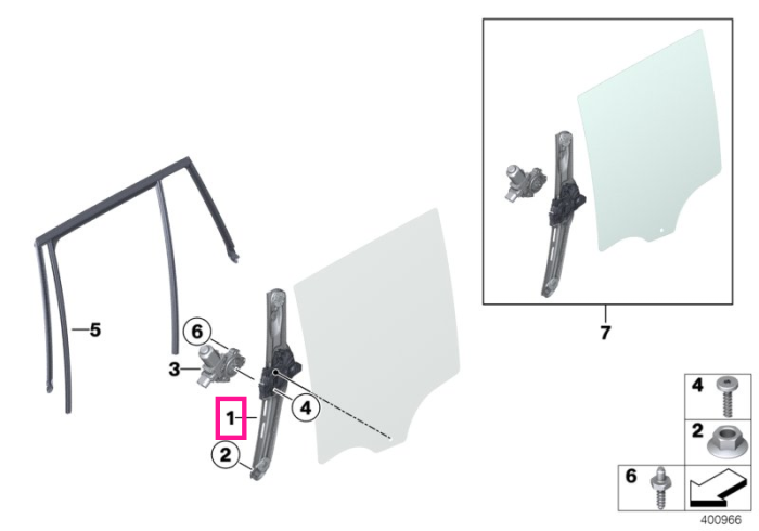 Macara geam spate, dreapta - BMW X3 F25 (fara motor)