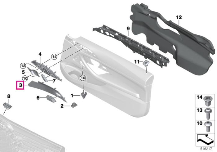 Ornament difuzor audio, stanga - BMW Seria 4 G22 G23 G82 G83