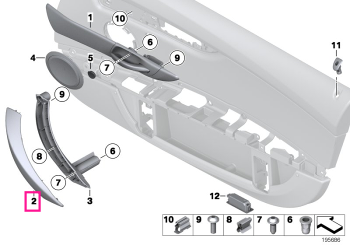 Ornament/Maner interior, deschidere usa stanga, bej (CanberraBeige) - BMW Z4 E89
