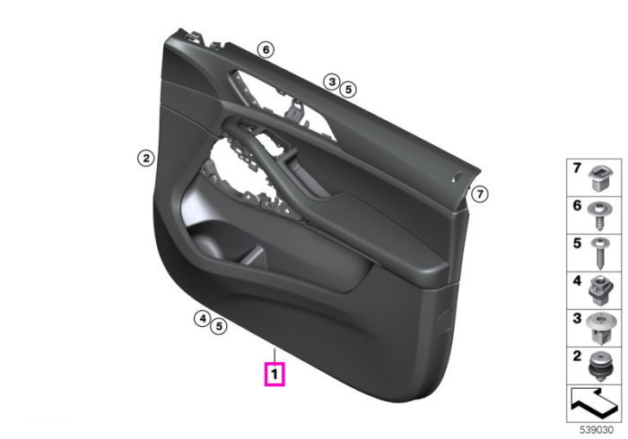 Panou tapiterie usa fata, dreapta, piele Vernasca cognac - BMW X5 G05