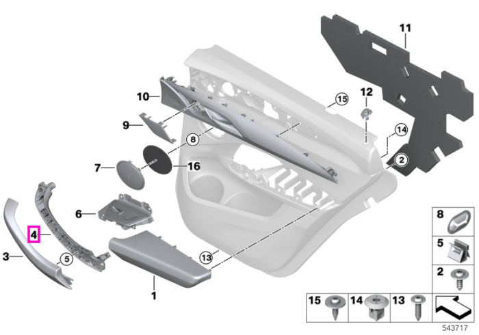 Maner interior usa dreapta (negru) - BMW X3 G01 F97 M, X4 G02 F98 M