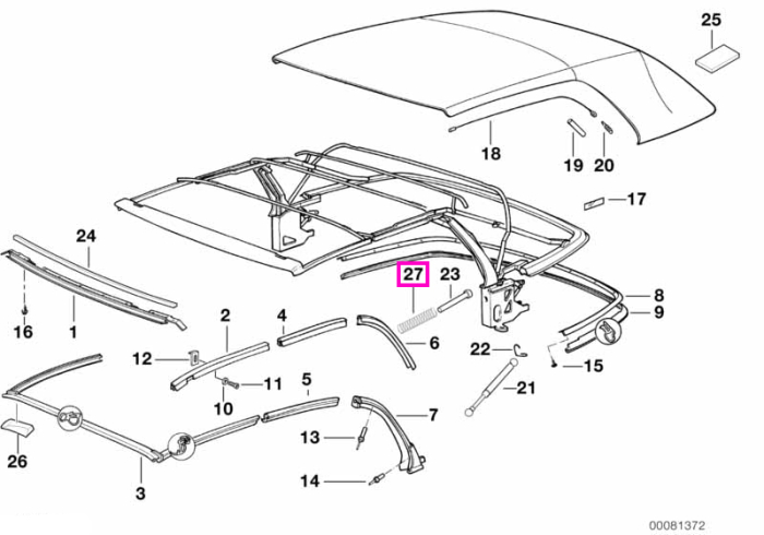 Arc de tractiune plafon rabatabil - BMW Seria 3 E36 E46