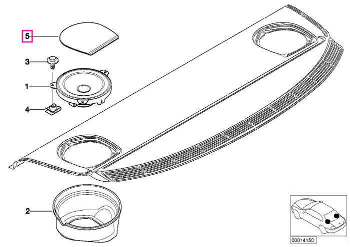 Grila difuzor, gri, sistem top-hifi Harman Kardon - BMW Seria 3 E46