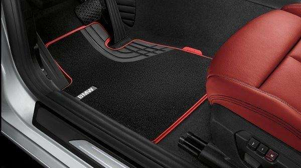 Set covorase fata, Textil TPE, SportLine, Negru/Rosu - BMW Seria 2 F45 Active Tourer, F46 Gran Tourer
