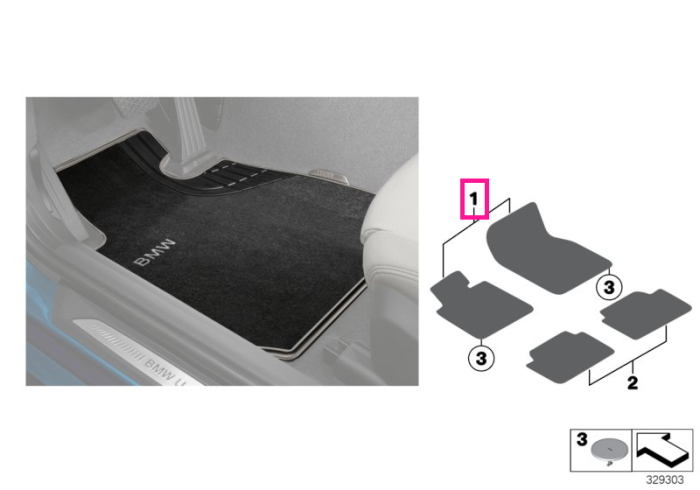 Set covorase fata, Textil TPE, BasisLine, Negru - BMW Seria 1 F20 F21, Seria 2 F22 F23 F87M2