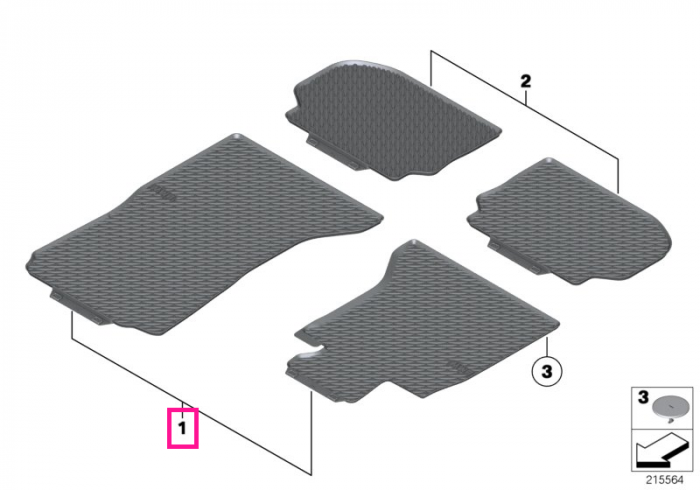 All-weather floor mat, front SCHWARZ RHD