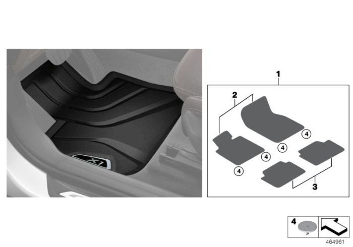 Set covorase fata "All-Weather", BasisLine, Negru - BMW X1 F48 (sw.)
