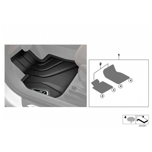 Set covorase fata "All-Weather", X-Line, Negru - BMW X1 F48 (sw./slb.)	