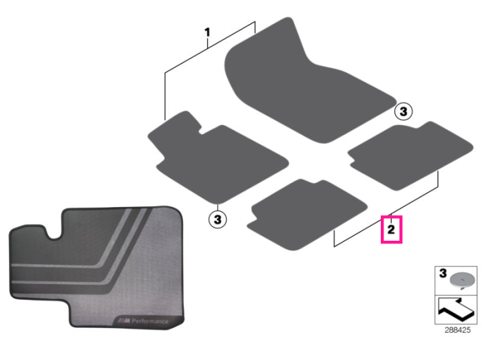 Set covorase spate, M Performance, Negru/Gri - BMW Seria 1 F21, Seria 2 F22 F87M2