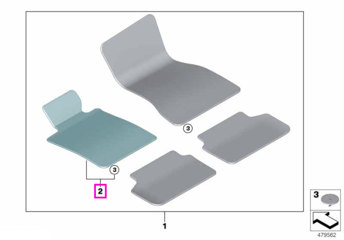 Covoras sofer velur, antracit - BMW Seria 4 G22 G23 G82 M4 G83 M4