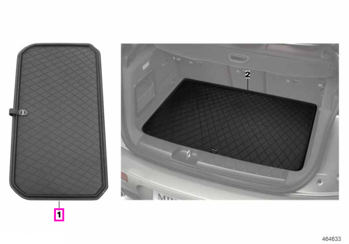 Tava/Covor portbagaj, Negru - Mini Cooper J01