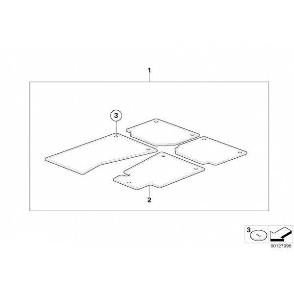 Set covorase fata/spate, Velur, Antracit - BMW Seria 7 E65