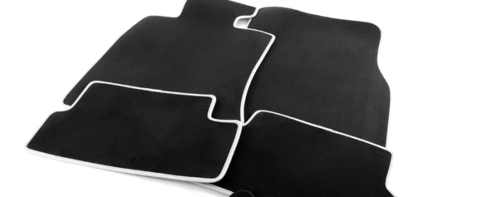 Set covorase fata/spate, Velur, Negru (Carbon Black)/Alb - Mini R56