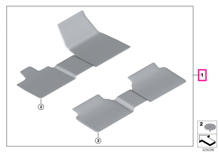 Set covorase fata/spate, Catifea, Gri (CarumGrau) - BMW i3 I01