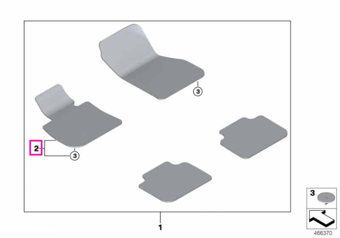 Covoras zona sofer, Velur, Maro (Nuc) - BMW X1 F48, X2 F39