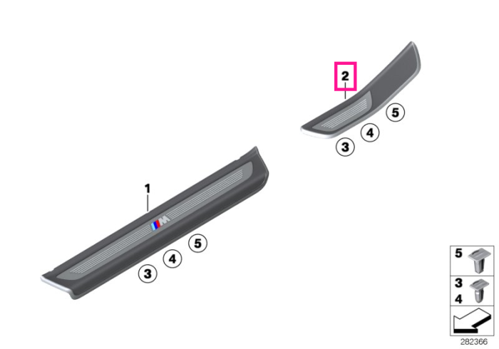 Ornament prag usa spate, dreapta, M - BMW Seria 6 F06 Gran Coupe