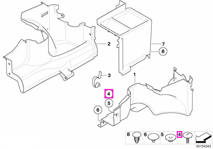 Element fixare tapiterie/panouri, portbagaj - BMW Seria 3 E46, Seria 5 E39, Seria 7 E38, Z4 E85 E86