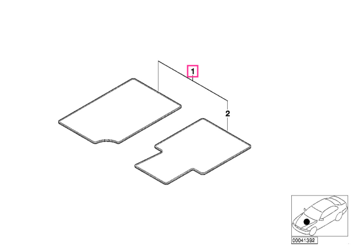 Set covorase fata/spate, Velur, Antracit, punctat (Violet) - BMW Z3 E36	