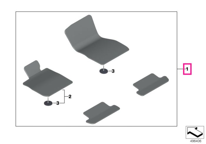 Set covorase fata/spate, Velur, Negru - BMW Seria 8 G16