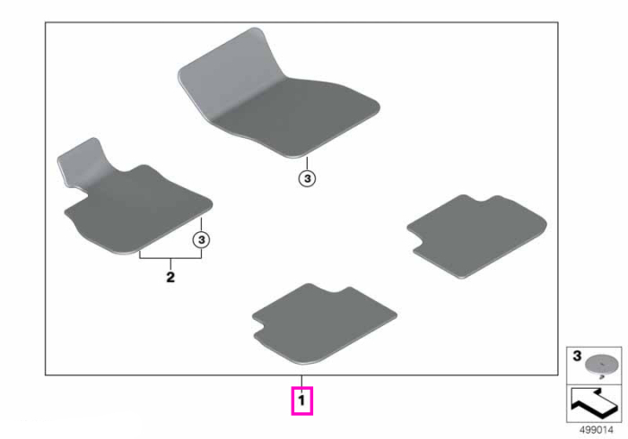 Set covorase velur, gri, volan stanga, Sport Line - BMW Seria 1 F40, Seria 2 F44