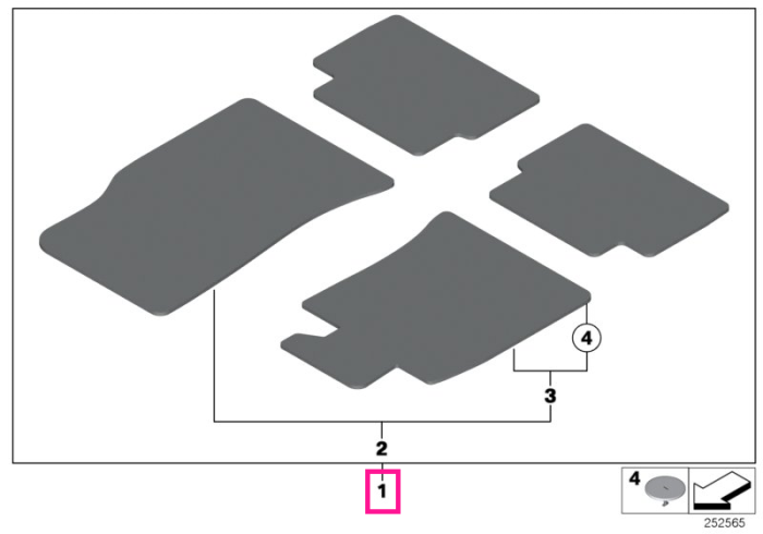 Set covorase fata/spate, Velur, Negru (Carbon Black) - Mini Coutryman R60 - RHD (Volan pe partea dreapta)