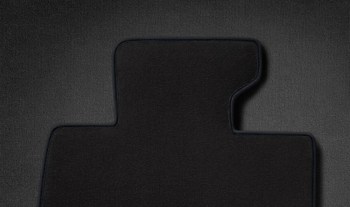 Set covorase fata/spate, Velur, Negru (Carbon Black) - Mini Countryman R60, Paceman R61