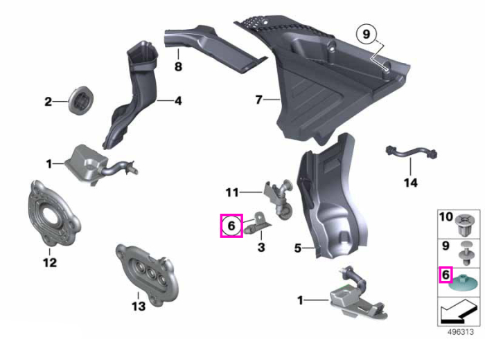 Element de prindere (D=30mm; H=13mm) - BMW Seria 3 E30 E36 E46, Seria 5 E28 E34 E39 E60 E61 F10 F11 F18, Seria 6 E24 E63 E64 F12 F13, Seria 7 E23 E32 E38 E65 E66 F01 F02 F04, Seria 8 E31, X3 E83, X5 E53, Z3 E36, Z4 E85 E86, Z8 E52