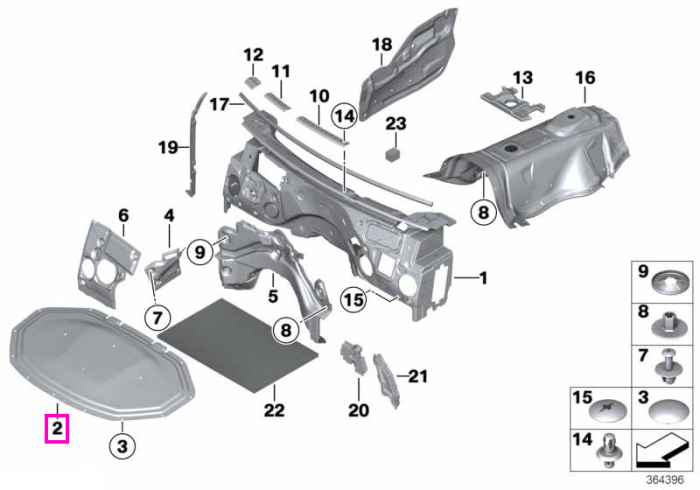 Izolatie fonica capota motor - BMW X3 F25, X4 F26