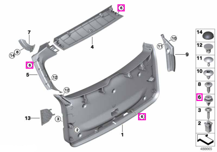 Clema fixare ornamente/tapiterie - BMW