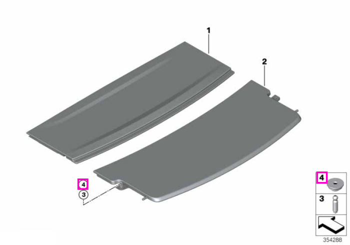Clips adaptor polita portbagaj spate - BMW Seria 3 F34, Seria 4 F36