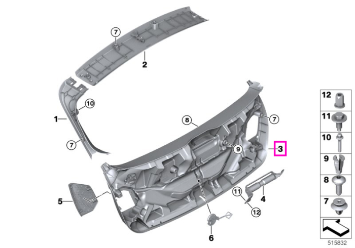 Panou interior capota portbagaj - BMW Seria 1 F40 F70