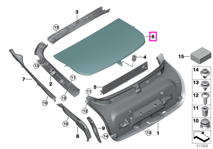 Polita spate luneta - BMW Seria 4 G26 Gran Coupe, i4 G26 Gran Coupe 