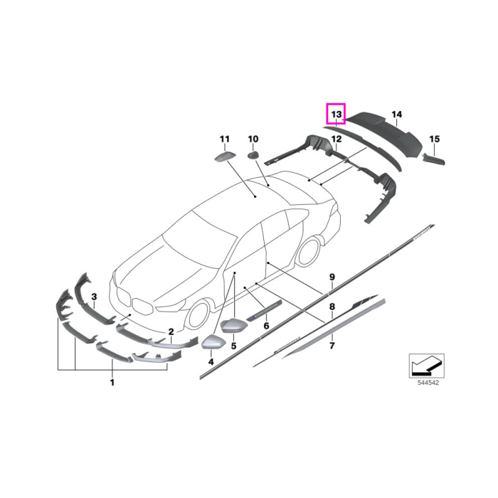 Spoiler spate, carbon, Pro, M Performance - BMW Seria 5 G60 G68