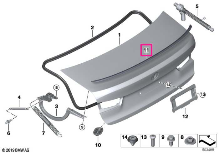 Spoiler/Eleron spate primerizat (pregatit pentru vopsire) - BMW Seria 3 G20 G28