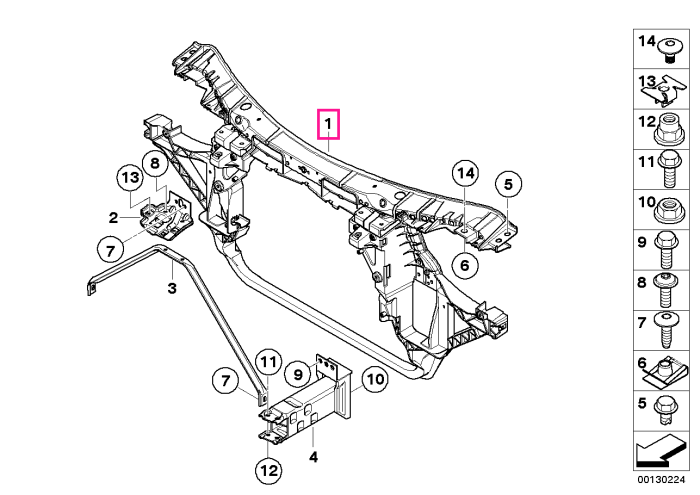 Panou frontal, structura caroserie - BMW X3 E83