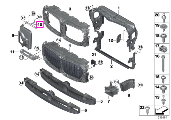 Suport radiator suplimentar, stanga sus - BMW X5 G05 M F95, X6 G06 M F96, X7 G07, XM G09