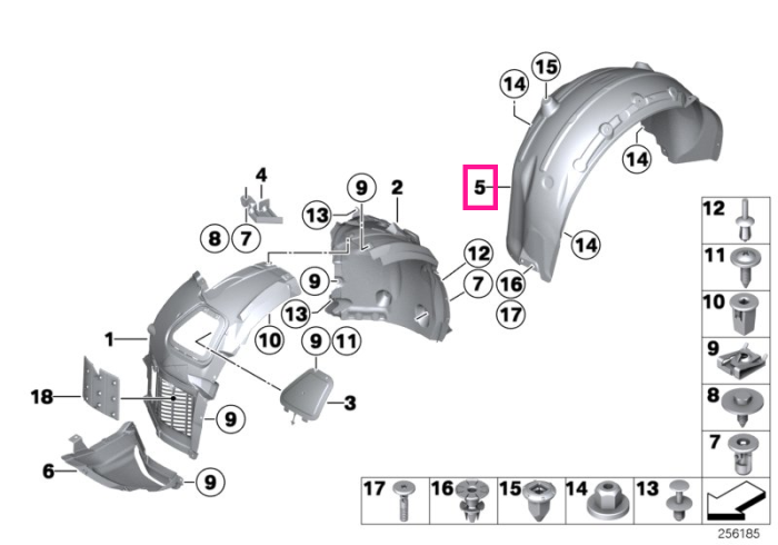 Carenaj roata spate, dreapta - BMW Seria 6 F06 Gran Coupe