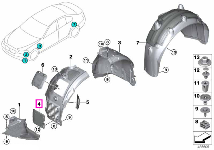 Capac radiator auxiliar lateral - BMW Seria 5 G30 G31 G38, Seria 6 G32, Seria 7 G11 G12, Seria 8 G14 G15 G16