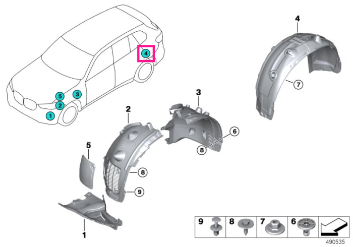 Carenaj aripa spate, partea dreapta – BMW X6 G06, X6M F96