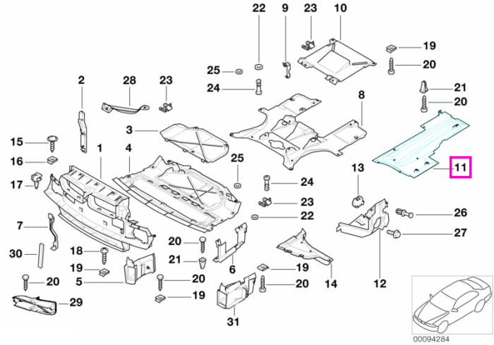 Scut inferior dreapta - BMW Seria 7 E38