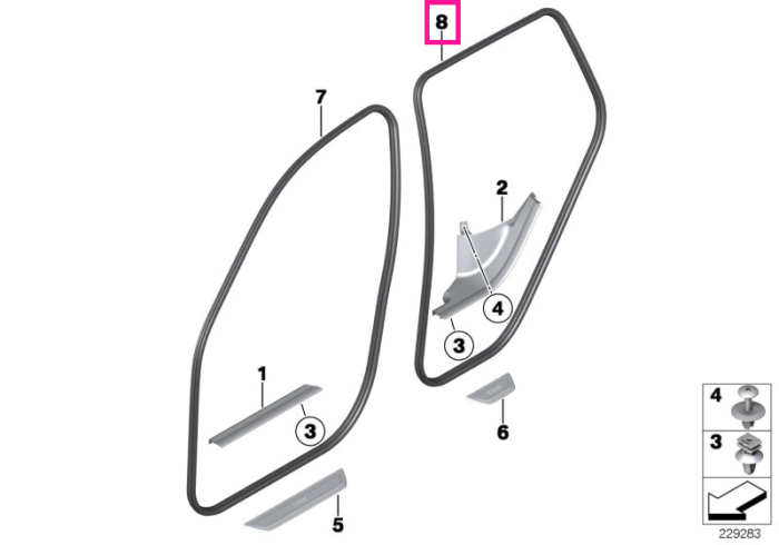 Garnitura protectie margini usa, spate - BMW X3 F25